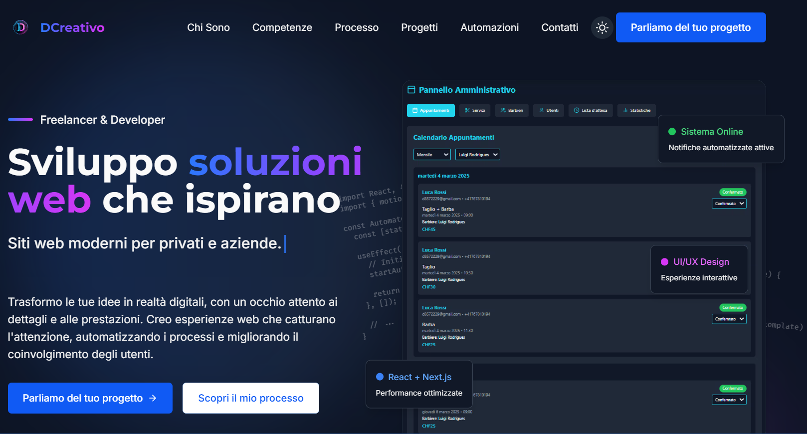 Landing-Page per il Brand dCreativo